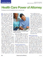 Health Care Power of Attorney Trusting your end-of-life medical decisions to someone else